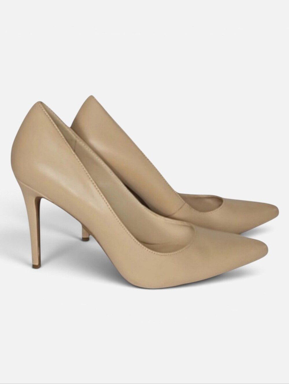 Nine West Nude Leather Pointed Toe Stiletto Pumps Size 6 Classic Heel
